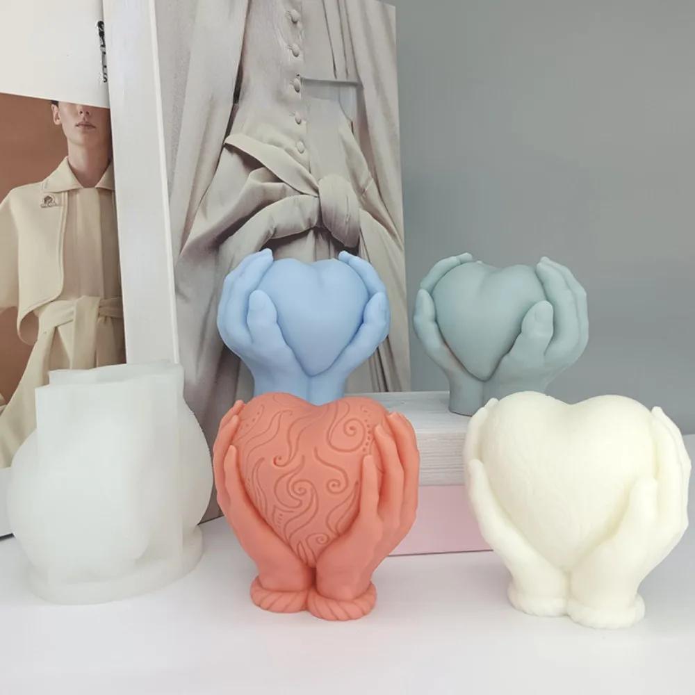 Ручной инструмент для изготовления свечей «Любовь», рельефный узор «Сердце», силиконовая форма для мыла/гипса, свадебный декор для ароматической свечи, подарок на День святого Валентина KTY