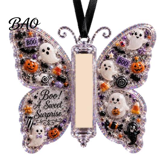 Rolled Bill Storage Container Acrylic Butterfly Cash Gift Ornament, Christmas Halloween Money Holder with Clear Creative Present Box Compartment,