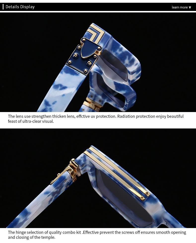 Foreign Trade Cross-Border Popular Sunglasses for Men European and American Street Photography Ins Popular Model Square Small F