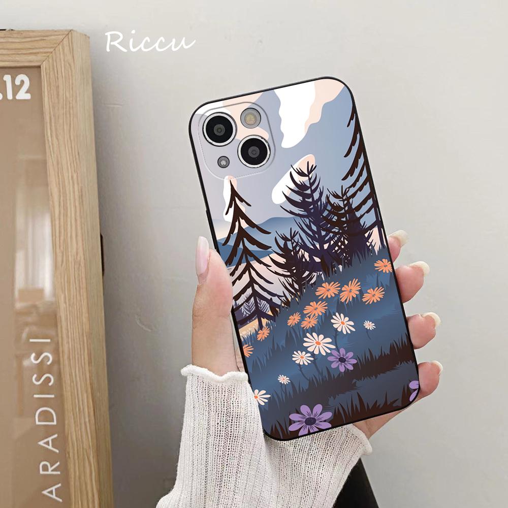 Чехол для телефона с горным пейзажем и пейзажем для iPhone 14 11 12 Pro 8 7Plus SE X Pro 14 MAX 13 MINI XR XS iphone 14, мягкие чехлы для телефонов