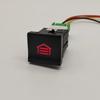 For VW Polo 2014-2018 Car Red LED Light Garage Switch Button Power on Off Switch with Wire