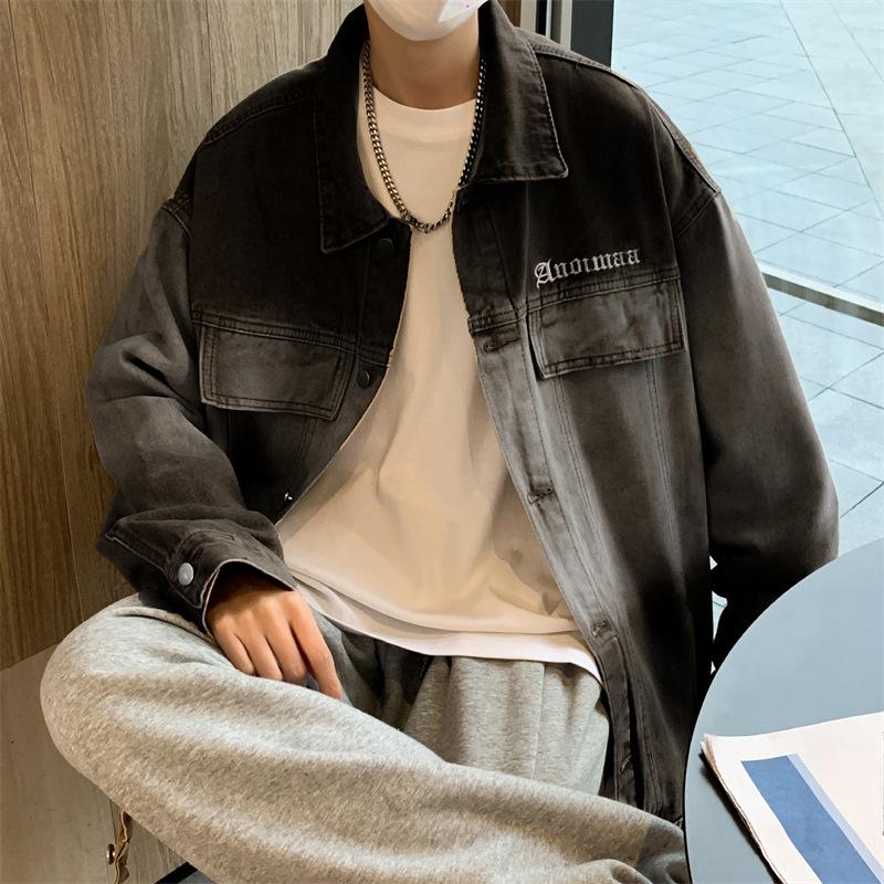 Ретро-джинсовая куртка в стиле постепенных изменений, мужская осенне-зимняя модная уличная куртка-хулиганка свободного покроя