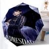 Printed Wednesday AddamsPrinted Folding Umbrella,Outdoor,Leisure,And Travel Umbrella,Durable Umbrella Fabric,Birthday And Holiday Gift