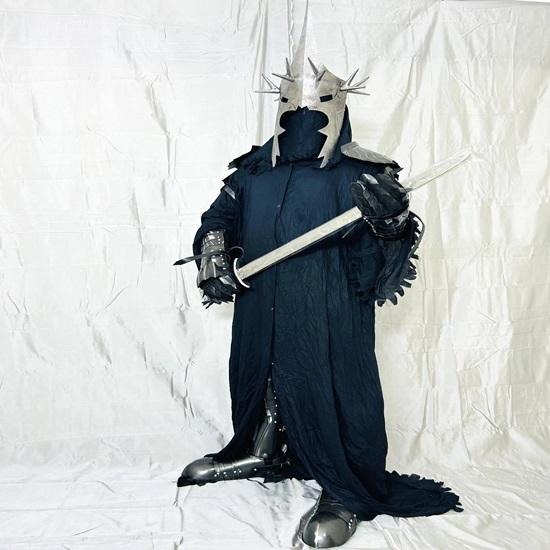 Nazgul Ring Ghost Movie Black Suit Witch King Medieval Lord Cosplay Costume