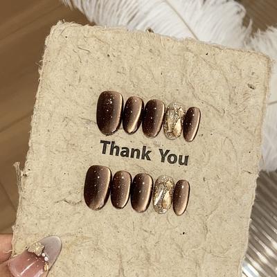 Ручная работа Карамель Кофе Боковой Свет Кошачий Глаз Золотистый Мерцающий Бриллиант Карамель Bubble Wear