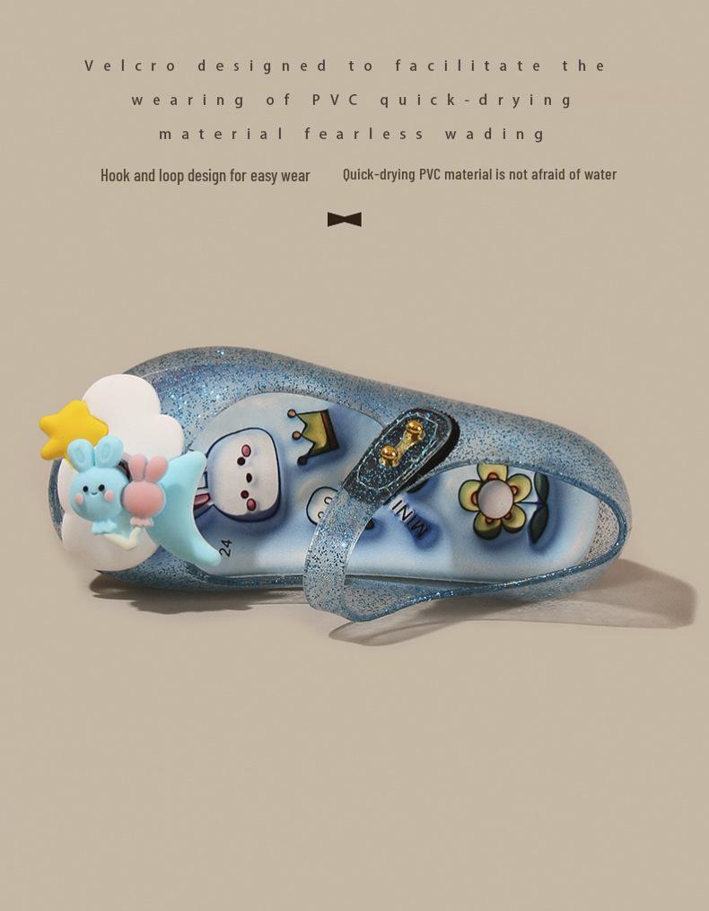 Девочковые хрустальные сандалии-пип-тоу принцессы