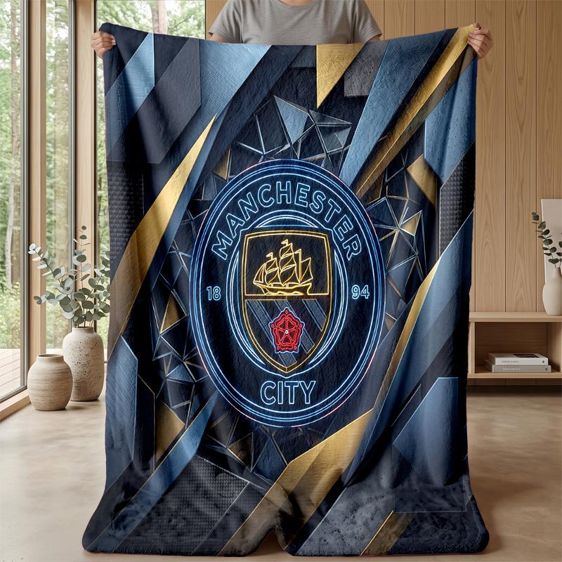 Manchester City Theme blanket Soft Flannel Blanket Plush Throw Blanket Cozy Sofa Bed Blanket for Home Decor
