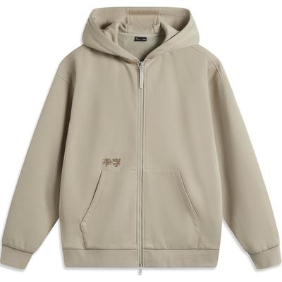 Li Ning Sports Fashion Series антистатический антибактериальный теплый флисовый дышащий удобный кардиган с капюшоном толстовка мужская толстовка AWDUC87-2