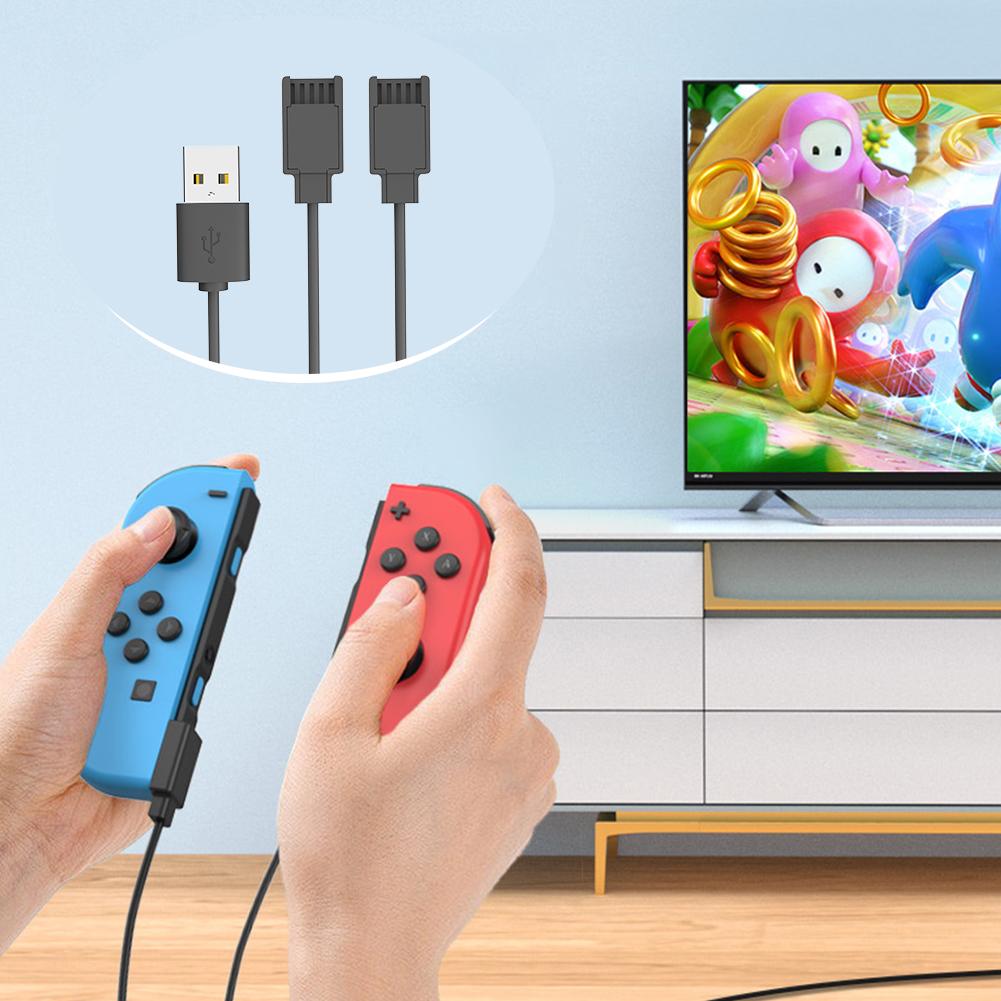 USB-кабель для зарядки контроллера Joycon 2 в 1 Портативный кабель для зарядки Зарядный шнур для зарядки контроллера Switch