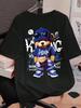 Hip Hop Style Printed Anime Cottont Shirt 2026new Unisex Unisex Casual Loose Fit Short Sleeve Top Breathable Comfortable Summer Tee