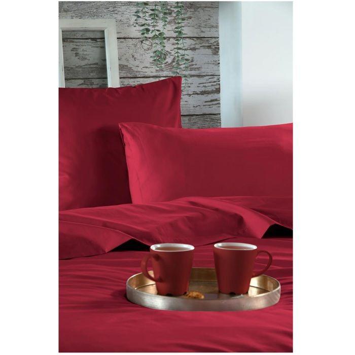 Taie d'oreiller - Elysee - Percale de coton - 63 x 63 cm - Rouge