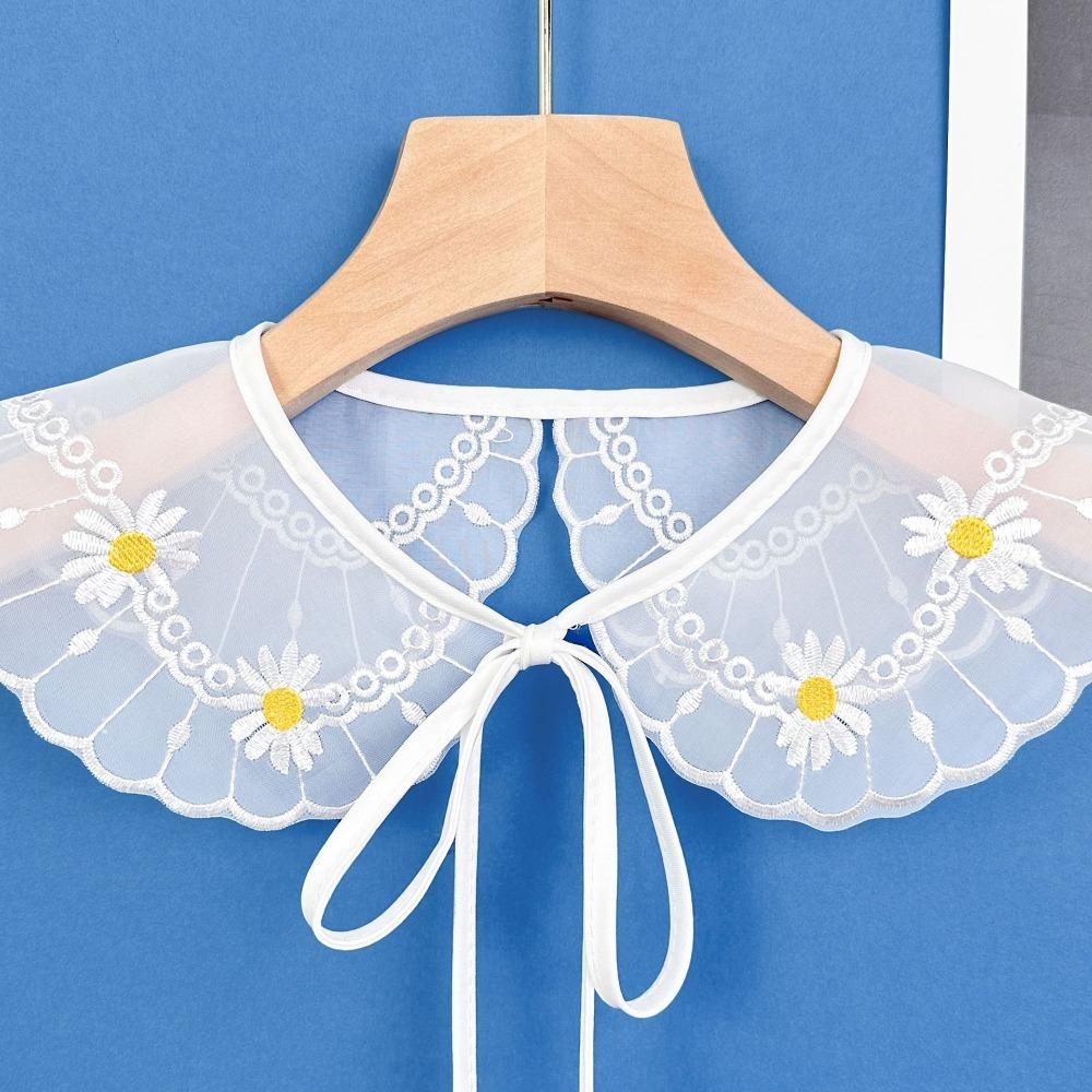 Органза Вышивка Съемная рубашка Аксессуары для одежды Плащ Поддельные воротники Поддельный воротник