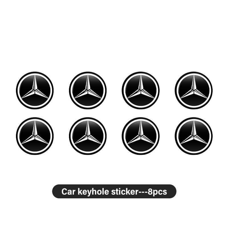 8pcs Car Door Keyhole Protection Sticker Decoration Accessories For Mercedes Benz AMG A C E S G Class W201 W210 W108 W204 W205 MR8
