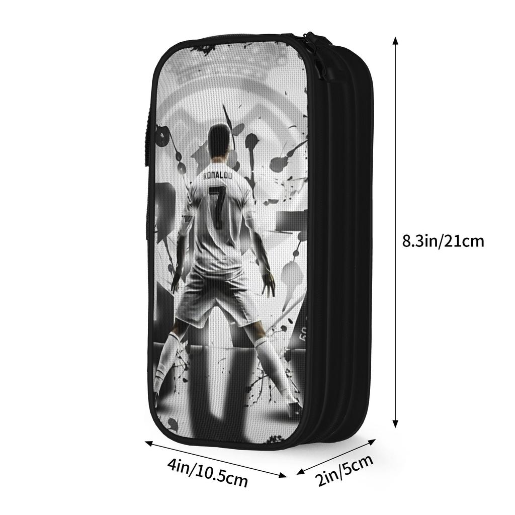 Fun Football Soccer Pencil Case ronaldos Pencilcases for Girls Boys Big Capacity Bags School Supplies Gifts Stationery
