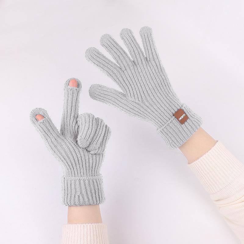 Iwarm fashion мужские и женские осенне-зимние удлиненные шерстяные перчатки для улицы, для верховой езды, теплые вязаные перчатки с сенсорным экраном, с раздельными пальцами