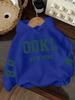Trendy Letter-Print Polyester Sweatshirt for Boys and Girls – Casual Autumn/Winter Long-Sleeve Pullover with Sleeve Graphics
