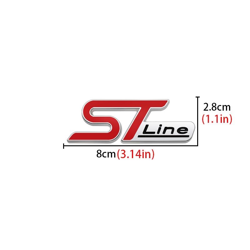 EUEX2 3D Metal ST LINE Front Grille Sticker Car Head Grill Emblem Badge Chrome Sticker for FORD FIESTA FOCUS MONDEO Auto Car Styling