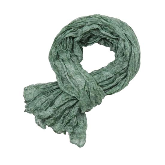 Women Scarf Solid Color Pleated Design Versatile Long Scarf Retro Style Versatile Comfortable Cotton Linen Shawl