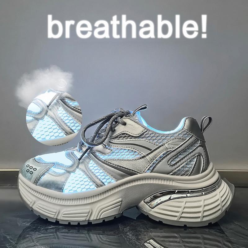 Новые женские туфли для папы, летние студенческие спортивные туфли для бега и отдыха, сетка для улучшения воздухопроницаемости