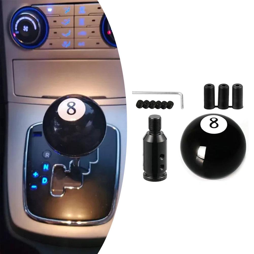 Универсальная круглая головка рычага переключения передач черная 8-шар гоночная акриловая ручка переключения передач восемь пул бильярдный шар кастомный рычаг переключения передач