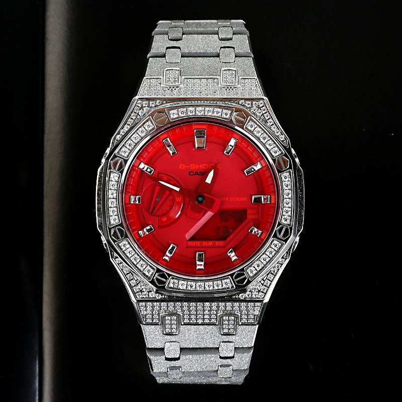 Casio Унисекс 44-миллиметровые красные часы GA-2100-4A(Часы1--)