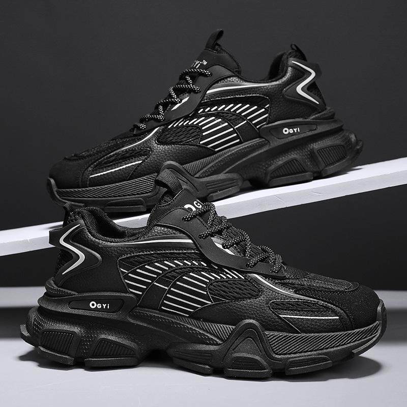 Мужская обувь весна и лето дышащая сетка кроссовки для папы платформа увеличение роста молодежная спортивная и повседневная обувь нескользящие кроссовки для бега