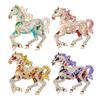 Colorful Horse Brooch Rhinestone Encrusted Alloy Horse Lapel Pin Animal Brooch Pin Outfit Accessory for Clothes Hats Bags Scarves