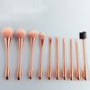 10 шт./набор кистей для макияжа с глянцевой ручкой и гладкой головкой из искусственного волокна, набор косметических кистей для лица для женщин