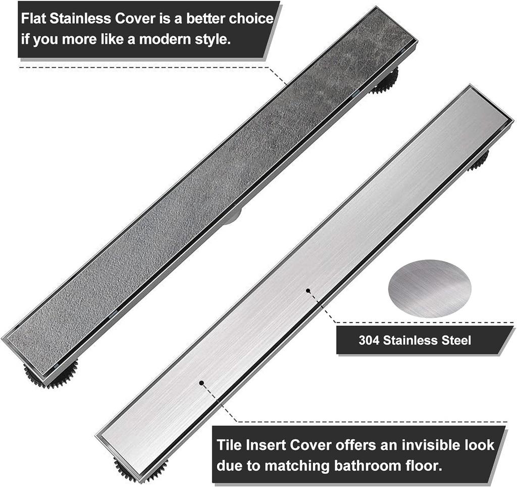 Invisible Bathroom Floor Drain 60CM Square Waste Filter Drainage Anti-odor Shower Drain Strainer Kitchen Accessories DL-053SN