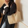 2025 осень новая мода простая однотонная портативная наплечная холщовая сумка большой вместимости студенческая сумка-тоут для поездок на работу