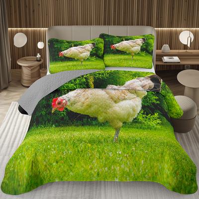 Деревенский Farm Куриный Стеганый Покрывало Петух Курица Комплект Постельного Белья для Кровати Queen Фермерский Животный Петух Комплект Покрывала Для Детей Мальчиков Девочек