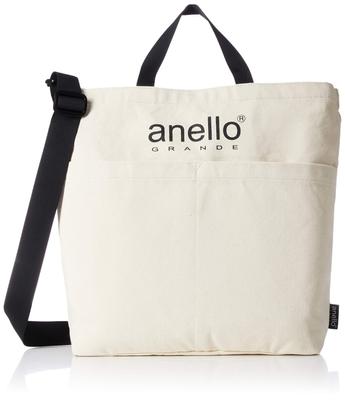 Большая сумка CT Cotton Canvas 2WAY Большая сумка цвета слоновой кости [Anello Grande] GI-S0491