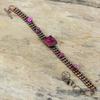 Pink Druzy Bracelet Electroformed Copper Bracelet Adjustable Chain Bracelet Handmade Genuine Gemstone Jewelry Pink Tourmaline Rough Bracelet