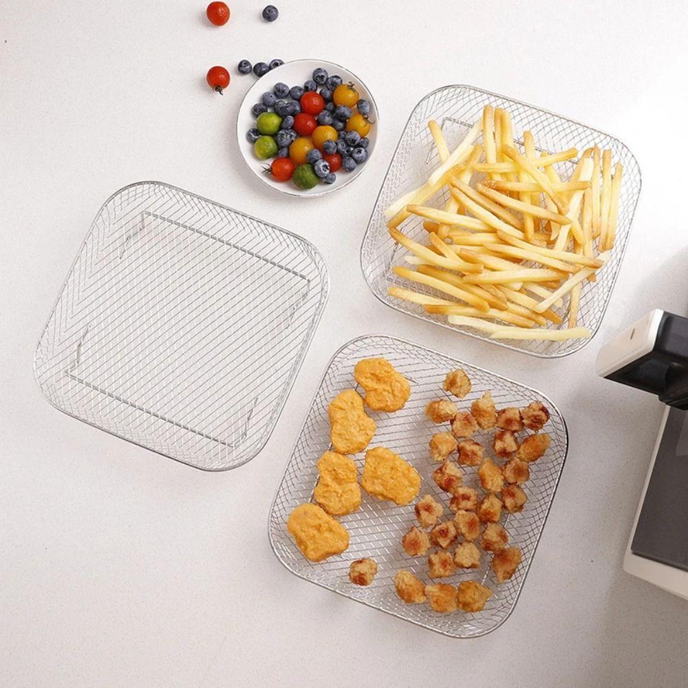 Нержавеющая сталь Решетка для гриля Штабелируемый поддон для аэрофритюрницы Прочная решетка для аэрофритюрницы Кухонные гаджеты