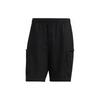 Solid Color Logo Print Casual Straight-Leg Shorts Men Bottoms Black HM2984
