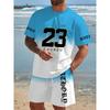 3D Digital Printed Men's Set Short Sleeved Shorts Fashionable Casual Clothing