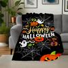 Halloween Party Decorations Happy Halloween PosterBlanket Flannel Throw Blanket for Sofa, Bed, Travel, Camping, Office