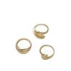 European & American Metal Texture Ring Set: Smooth, Exaggerated Geometric Open Rings for Women