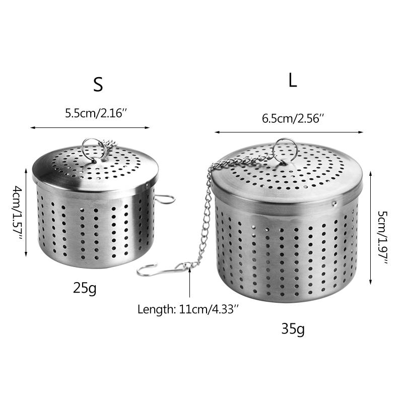 Сетчатое ведро для приправ из нержавеющей стали для кофейного супа, сетчатое ведро для приправ, цепная крышка, сферическая сетка, изысканное мастерство