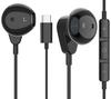 Наушники GUROYI USB Type C, Стерео наушники-вкладыши с микрофоном и пультом дистанционного управления, Аудио 32 бит 384 кГц, Для звонков, Легкие, Утечка звука