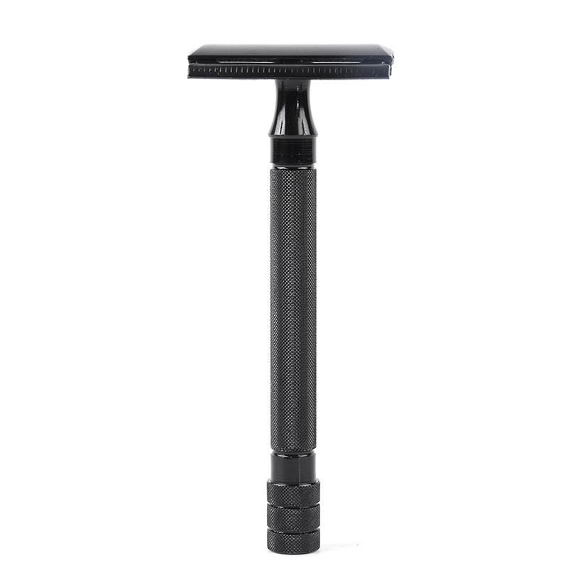 Классическая мужская бритва с регулируемым лезвием и маленькой щеточкой