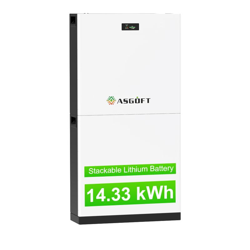51.2V 280Ah Lifepo4 Stackable Energy Lithium Battery LCD Display Built-in BMS 10 Years Warranty CAN Communication 15kwh Split