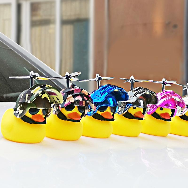 Motor Accessories Yellow Duck with Helmet for Bike Without Lights Auto Car Accessories Duck In The Car Car Interior Decoration