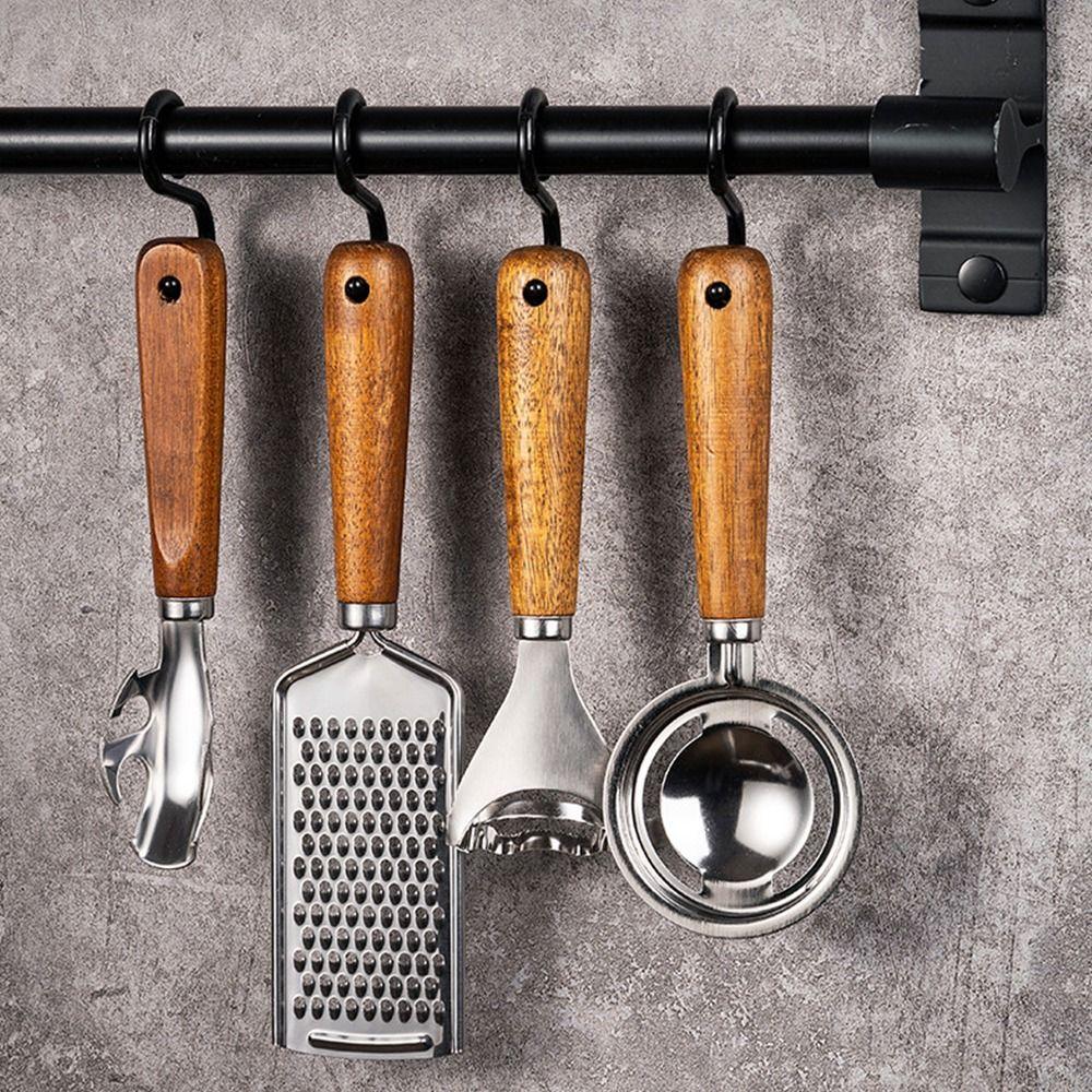 Stainless Steel Kitchen Tool Kit Handheld Wooden Handle Fruit Vegetabless Grater Plane Easy Operate Non-Slip Cooking Tool