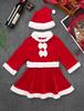 Детский костюм Санты для девочек, рождественское платье, рождественская вечеринка, бархатное платье Санта-Клауса для косплея