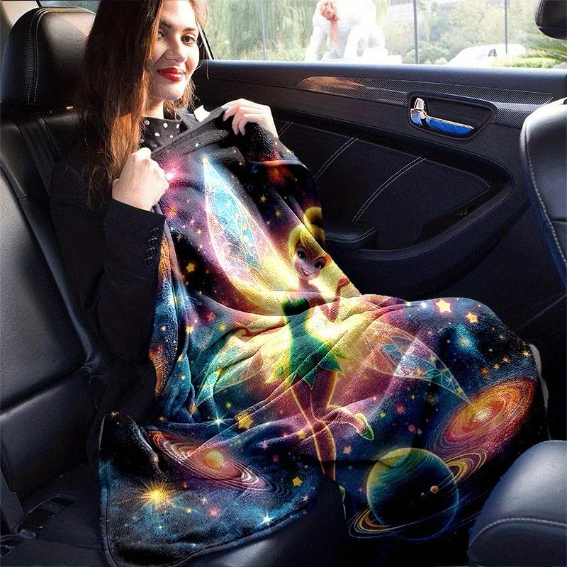 1pc Tinker Bell Printing Blanket - Soft, All-Season Throw for Living Room, Bedroom,Personalized Gift with Adorable Cartoon Design