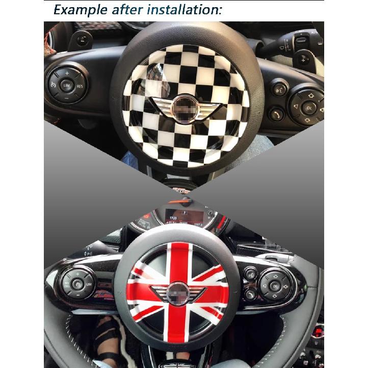 Car Steering Wheel Center Decorative Sticker Cover For MINI ONE Cooper S JCW F54 F55 F56 F57 F60 Countryman Decal Accessories