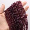 Natural Stone Beads Garnet Round Faceted Beads Charms For Jewelry Making DIY Necklace Bracelet Earrings Accessory