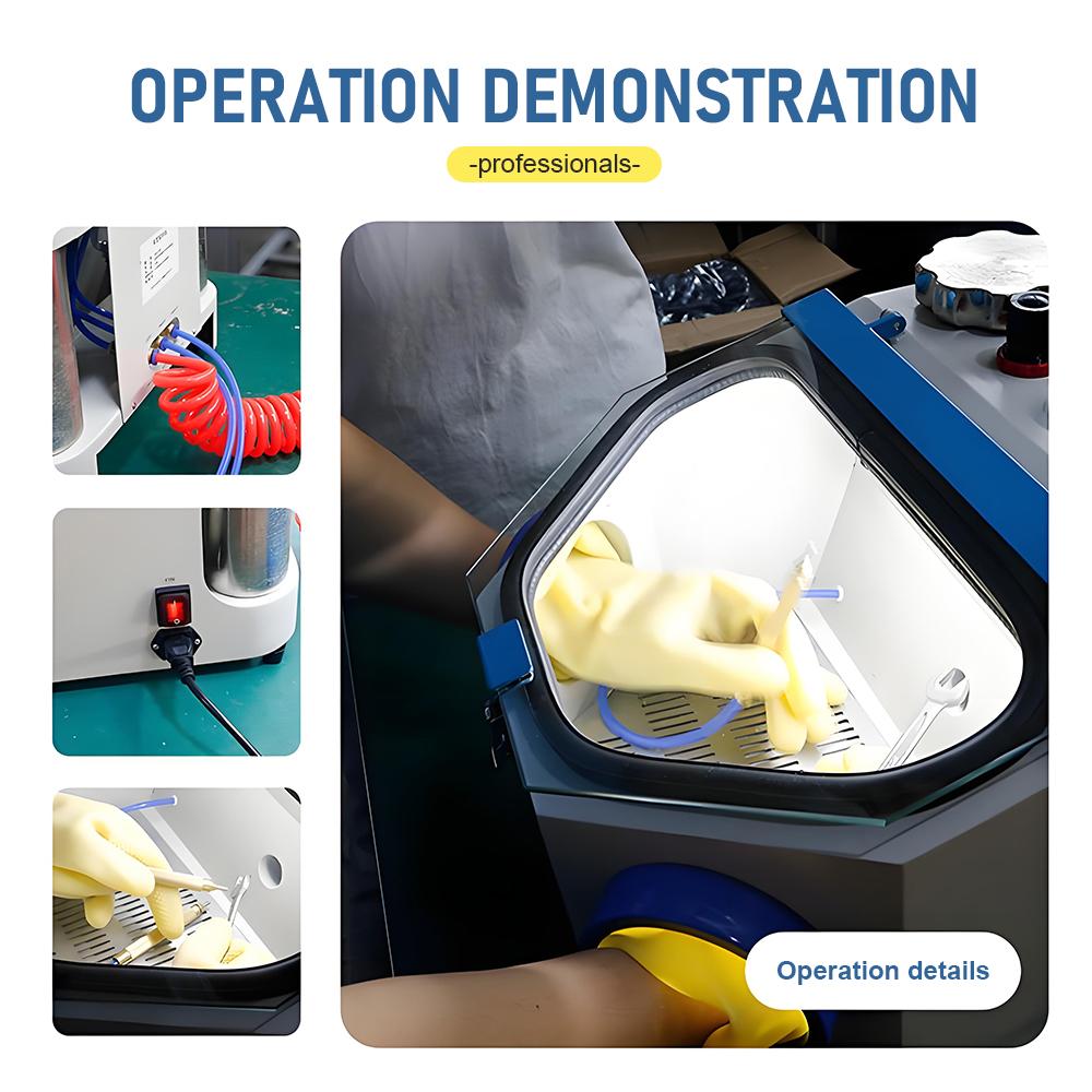 Dual Pen Sandblasting Machine With Light Jewelry Artifact Surface Frosted Finishing Desktop Sand Blast Processing Equipment