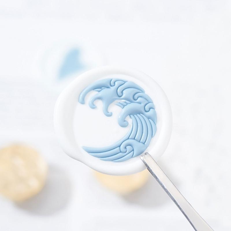 Волнистая текстурированная головка штампа для восковой печати Металлическая головка штампа для воска для валентинки, открытки на день рождения, приглашений, конверта